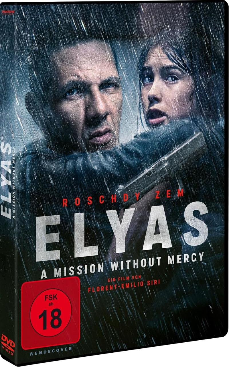 DVD-Cover: Mann und Frau im Regen. Text: Elyas: A Mission Without Mercy.