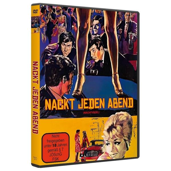 DVD-Hülle mit Filmplakat. Das Plakat zeigt eine Gruppe von Menschen und die Worte „NACKT JEDEN ABEND“.