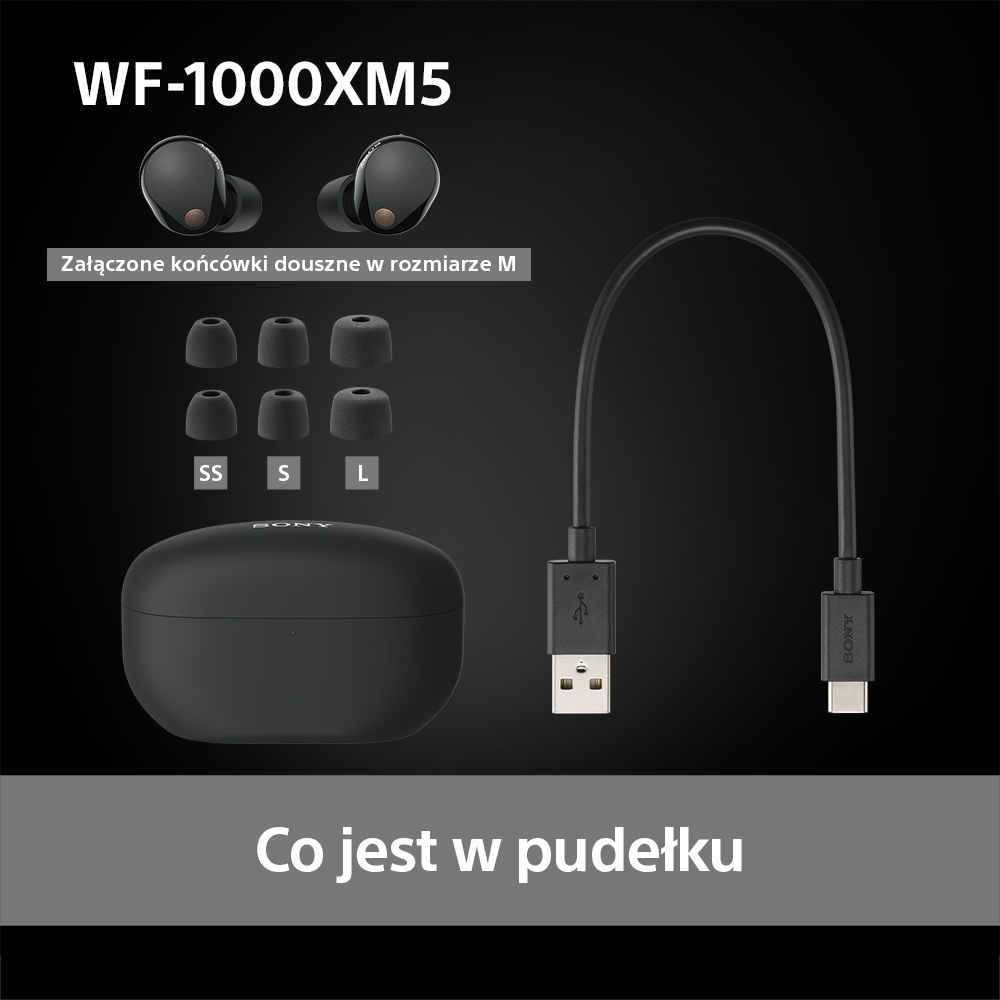 Słuchawki SONY WF-1000XM5 ANC Czarny | MediaMarkt