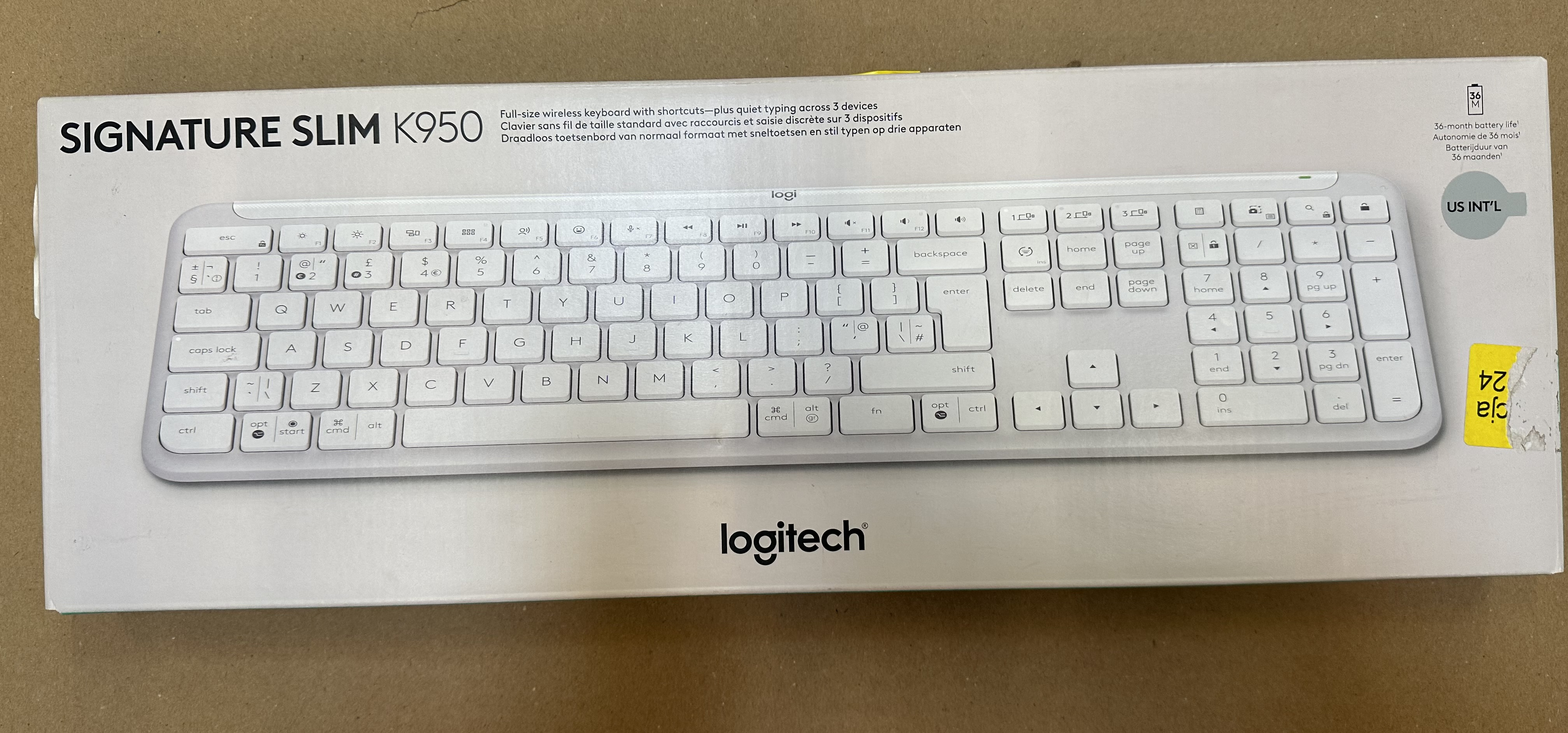 OUTLET - Klawiatura bezprzewodowa LOGITECH Signature Slim Keyboard K950 Biały