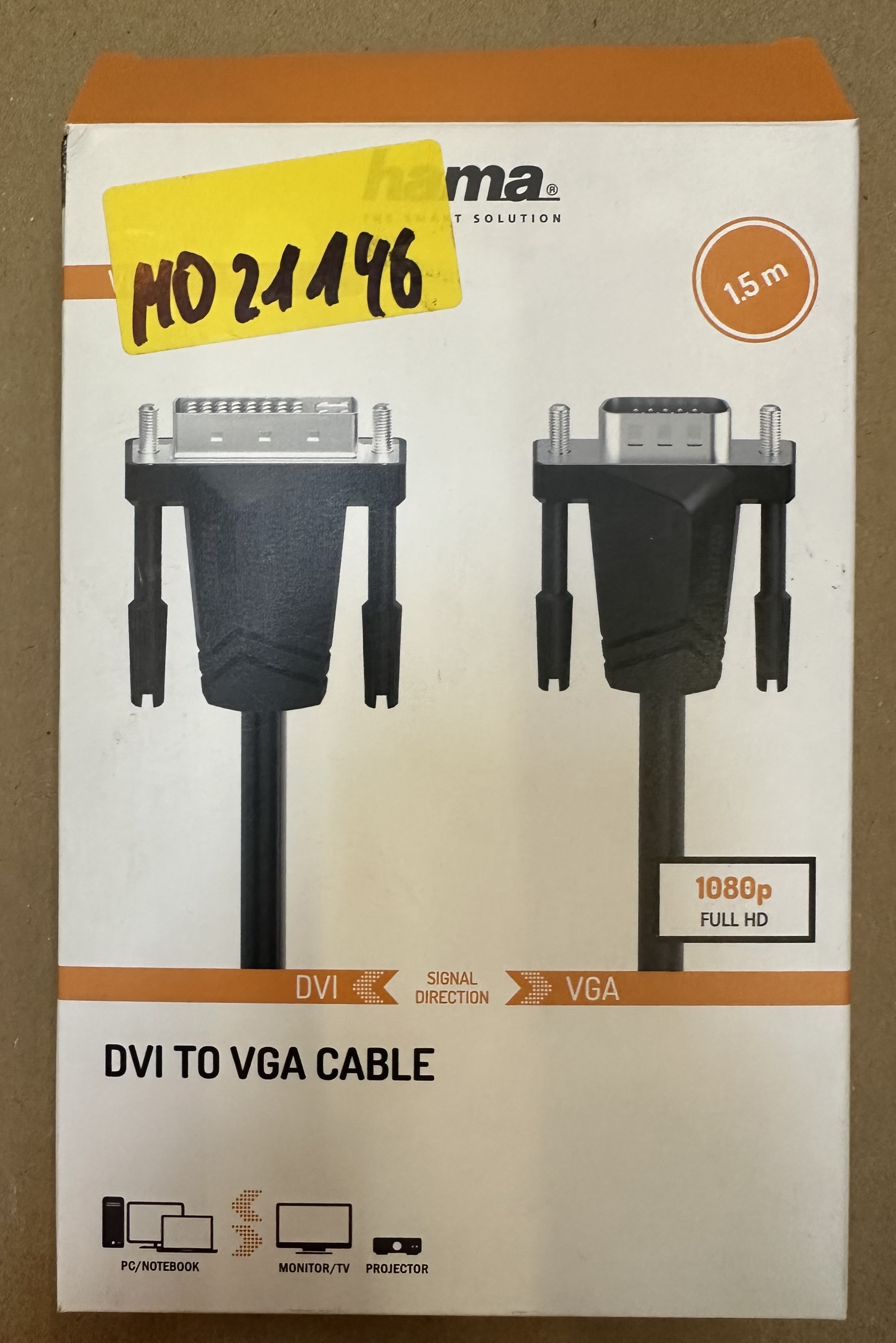 OUTLET - Kabel HAMA DVI-I - VGA Full-HD 1,5 m