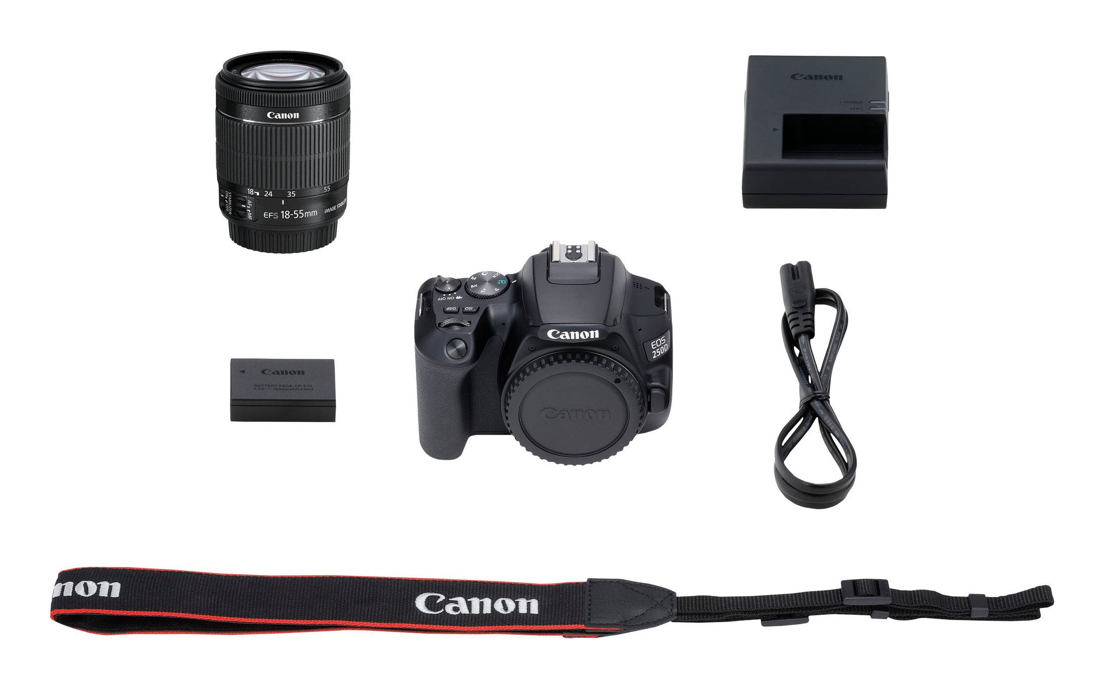 CANON EOS 250D Spiegelreflexkamera mit Objektiv EF-S 18-55mm 4.0-5.6 IS STM, schwarz (3454C002)