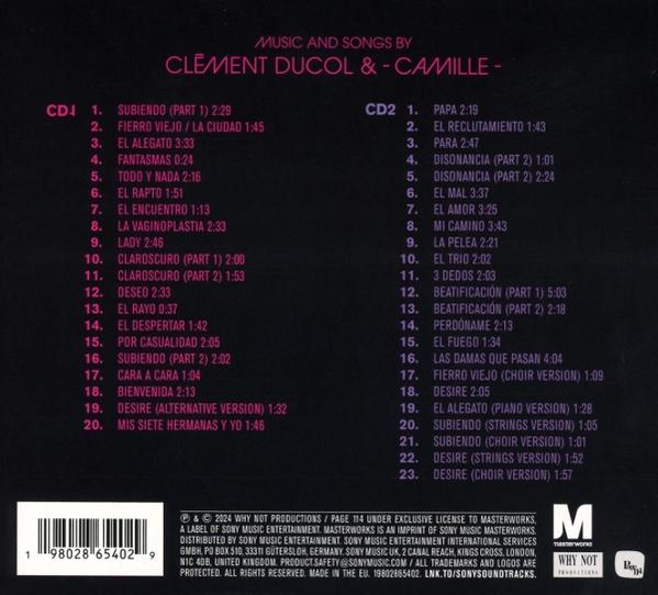 CD-Rückseite mit Titelliste, schwarzer Hintergrund, weißer Text.