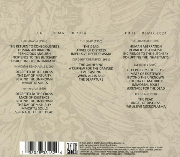 CD-Cover mit Titelliste der Musik, weißer Hintergrund und Text.