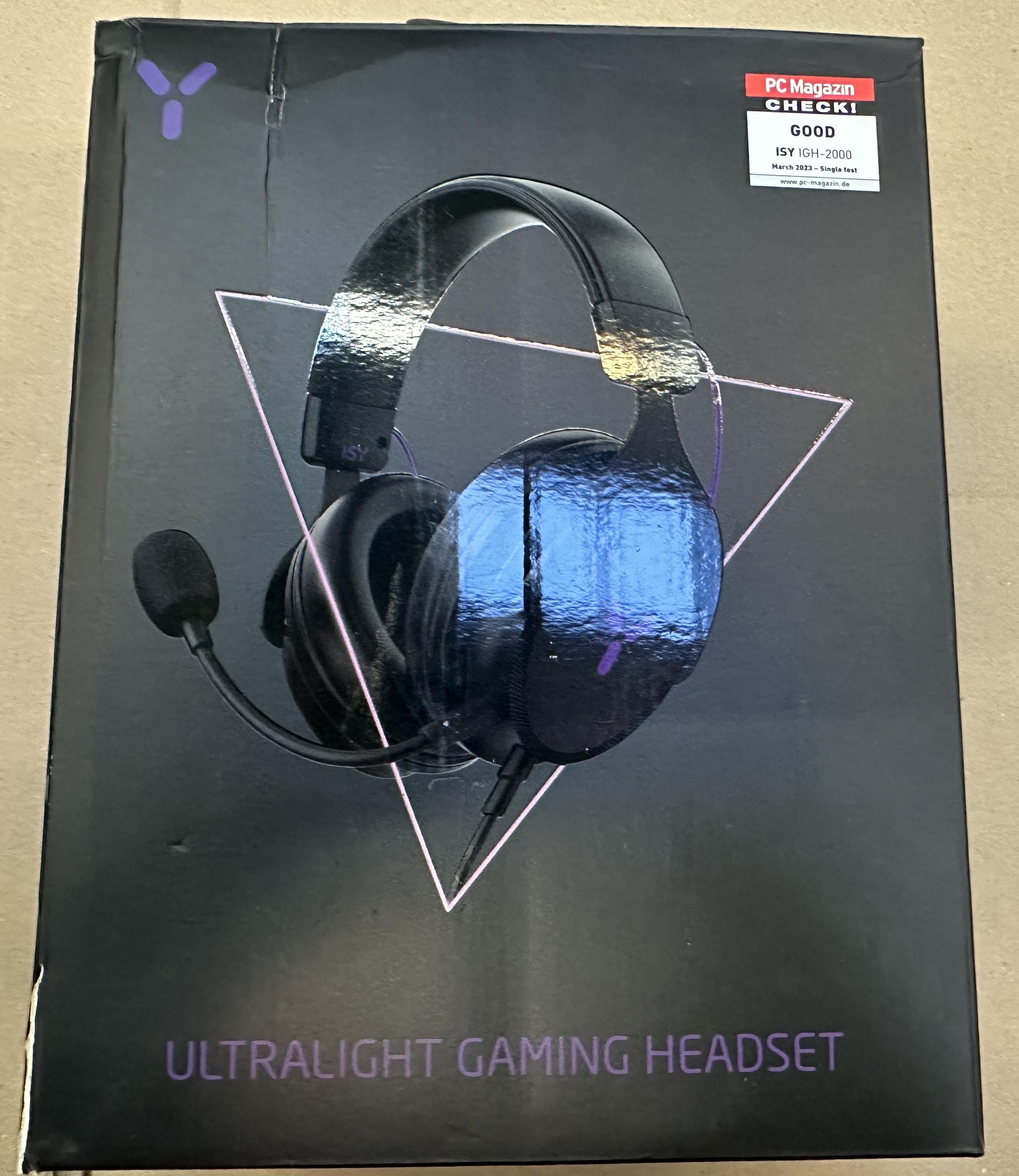 Pudełko ze słuchawkami z grafiką słuchawek, Ultralight Gaming Headset.