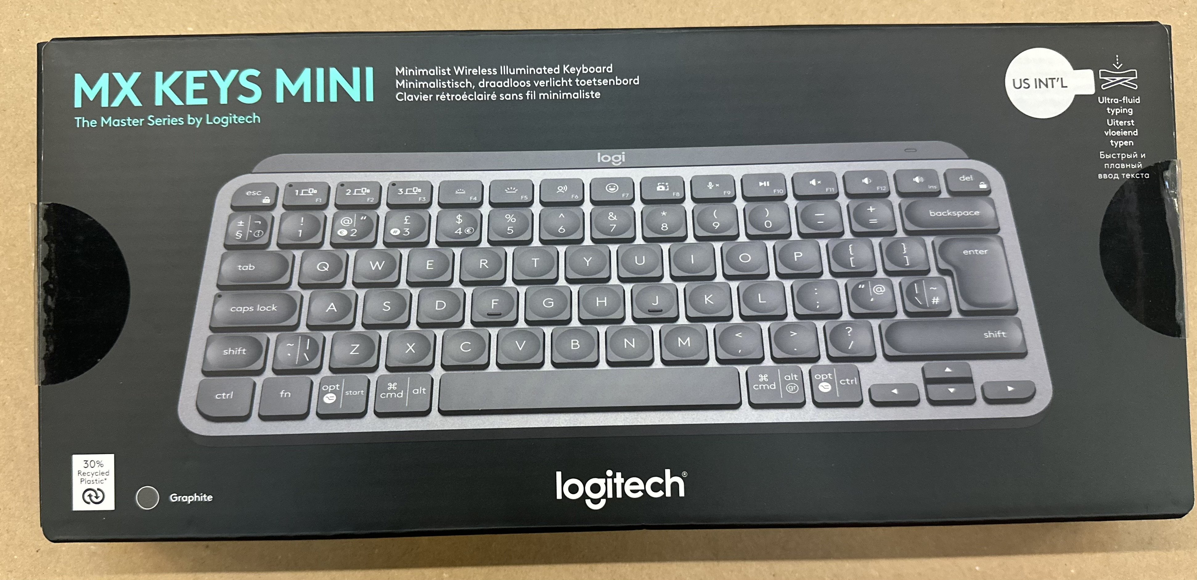 OUTLET - Klawiatura bezprzewodowa LOGITECH MX Keys Mini Grafitowy 920-010498