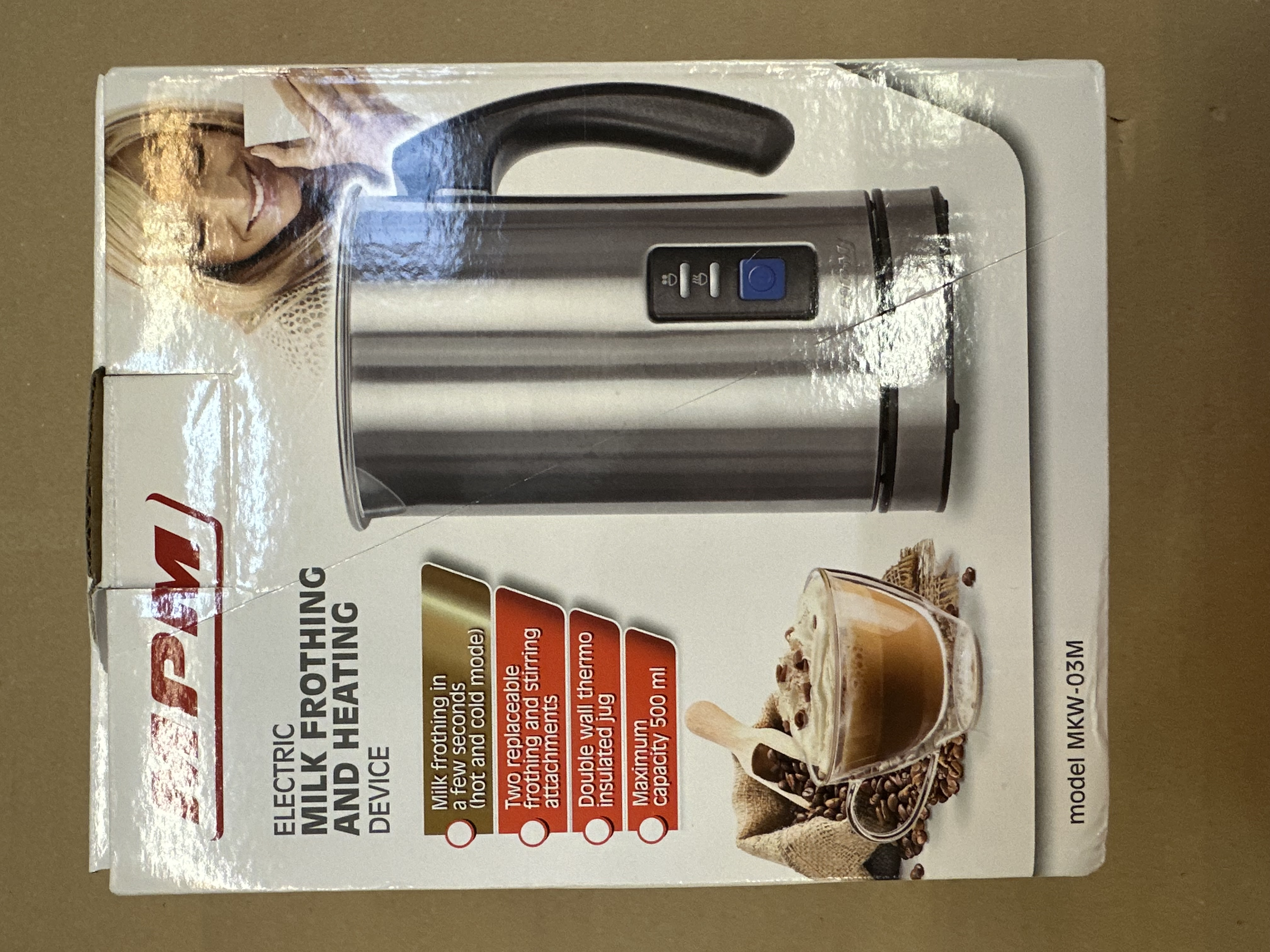 OUTLET - Spieniacz do mleka MPM MKW-03M 0,5l 500W