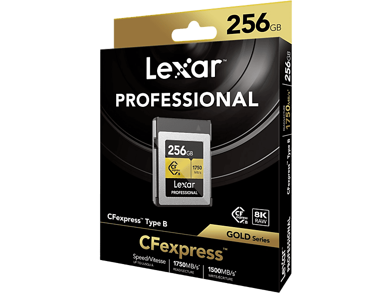 LEXAR 256GB LCXEXPR256G-Rneng CF-Exp Professional CFExpress Type-B Kart Up To 1750MB/S Okuma 1500MB/S Yazma Hafzıa Kartı