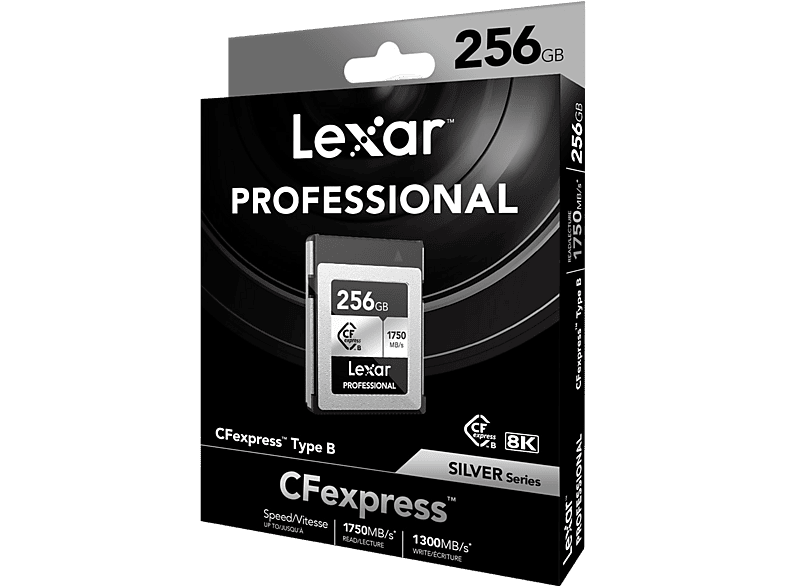 LEXAR 256GB LCXEXSL256G-RNENG Cf-Exp Professional Cfexpress Type B Kart Silver Serie Up To 1750MB/S Okuma 1300 MB/s Yazma Hafıza Kartı