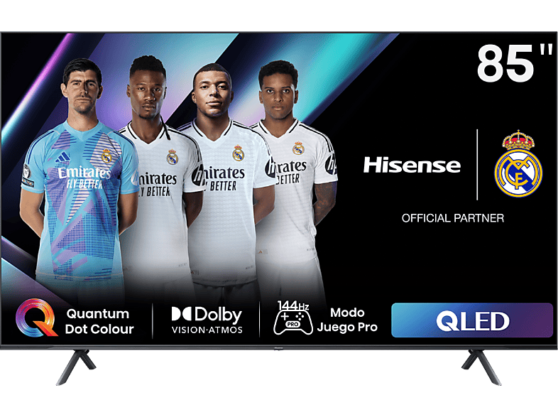 Hisense 85E7NQ Pro, UHD 4K, Game Bar, 144Hz, Dolby Vision IQ, Atmos, Subwoofer, IA, Negro