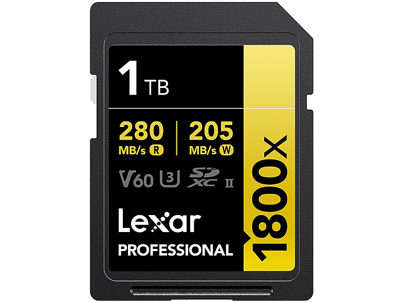 LEXAR 1TB LSD1800001T-BNNNG SD Professional 1800X SDXC UHS-II Kart Up To 280MB/S Okuma 210MB/S Yazma Hafıza Kartı