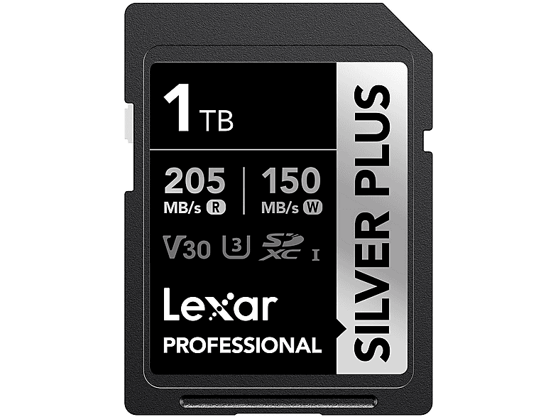 LEXAR 1 TB LSDSIPL001T-BNNNG SD Professional Silver Plus SDXC UHS-I Kart Up To 205MB/S Okuma 150MB/S Yazma Hafıza Kartı