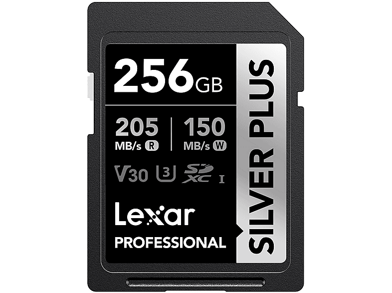 LEXAR 256GB LSDSIPL256G-BNNNG SD Professional Silver Plus SDXC UHS-I Kart Up To 205MB/S Okuma 150MB/ Yazma Hafıza Kartı