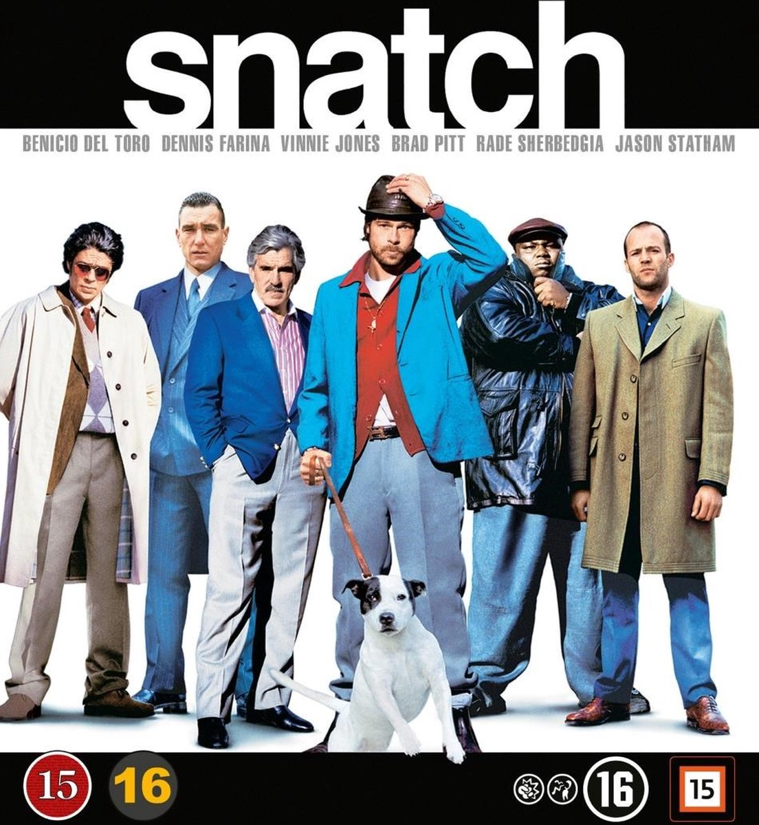 Filmposter voor 'Snatch' met castleden. Met Brad Pitt, Jason Statham en anderen.
