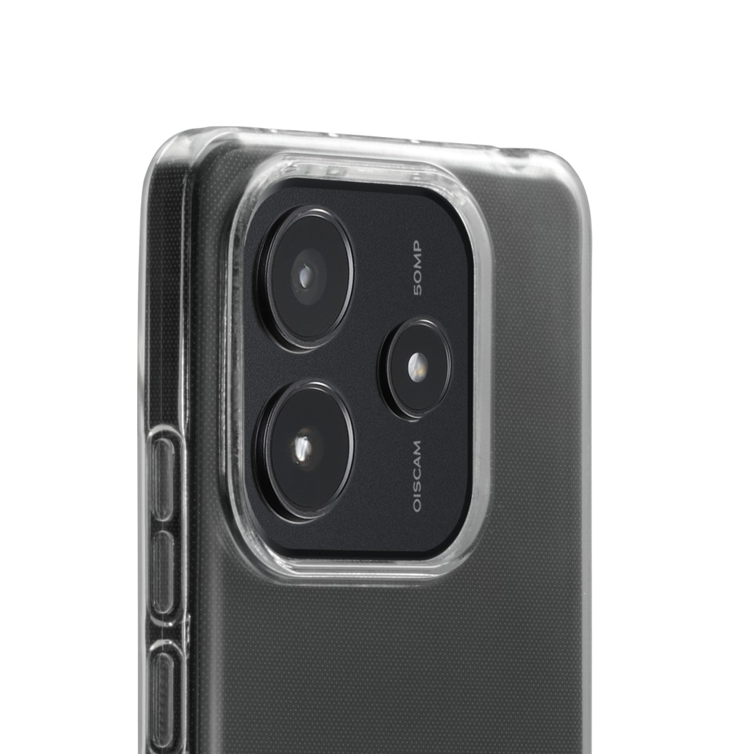 Nahaufnahme eines Telefonkameramoduls im Gehäuse. Schwarze Linsen auf schwarzem Hintergrund.