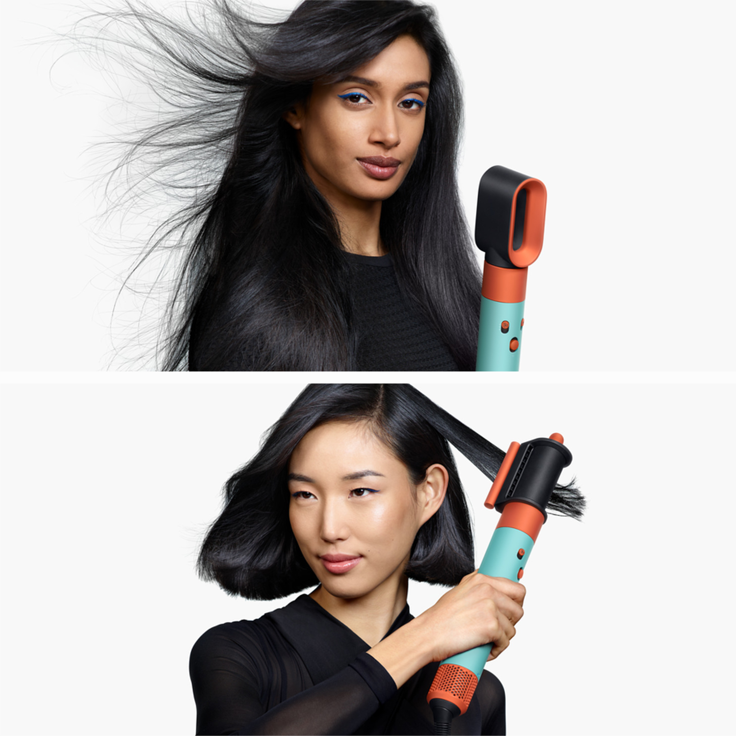 Vrouw die een Philips SteamGlide Plus-strijkijzer vasthoudt.