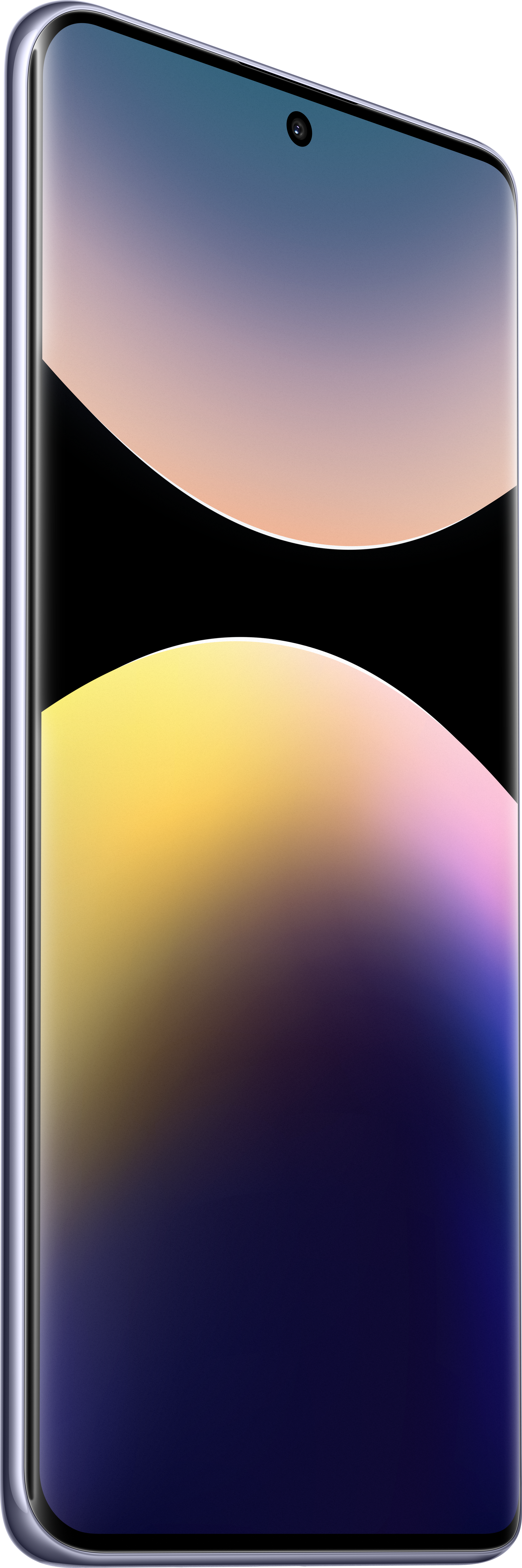 Nahaufnahme eines Smartphones mit farbenfrohem, abstrakten Hintergrund.