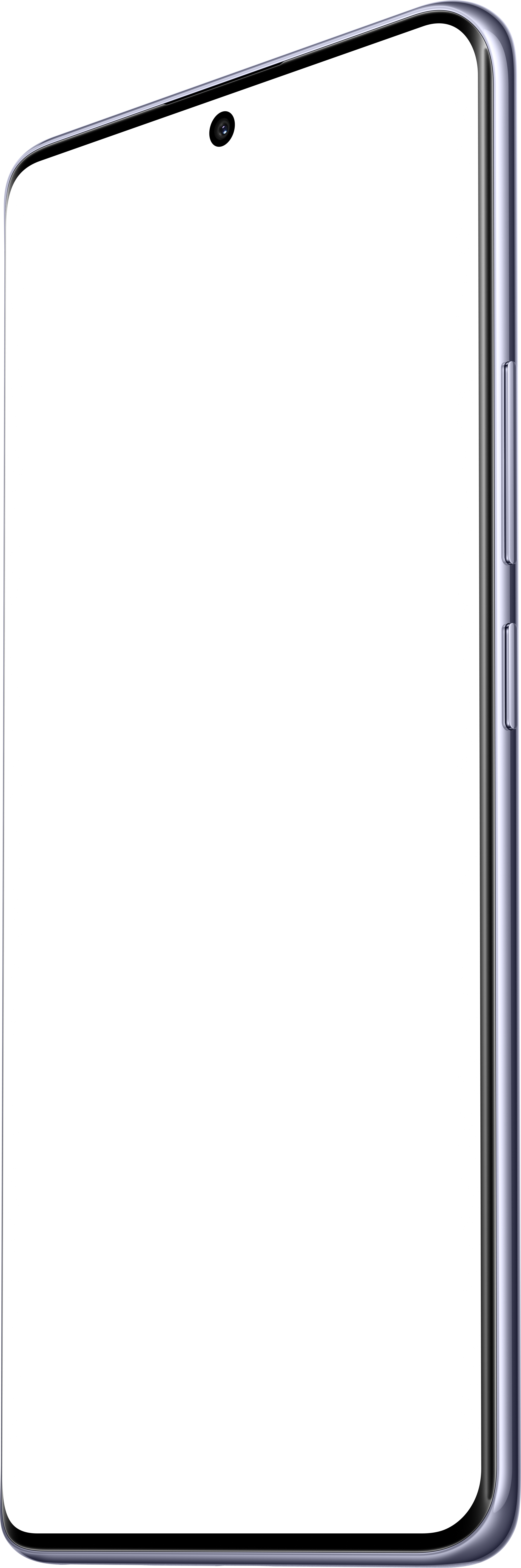 Ein Smartphone-Profil, abgewinkelt, auf schwarzem Hintergrund.