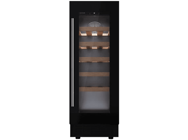 Teka RVU 10020 GBK, Cíclico, 20 botellas, LED, Puerta Reversible, Doble Cristal Tintado, Negro