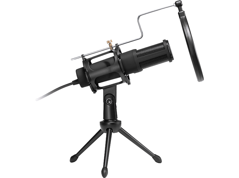Micrófono - ISY IMI-2500, USB, Con trípode, Negro