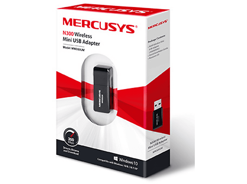 TP-LINK Karta sieciowa Mercusys MW300UM Mini WiFI N300 USB 2.0 – zdjęcie 3