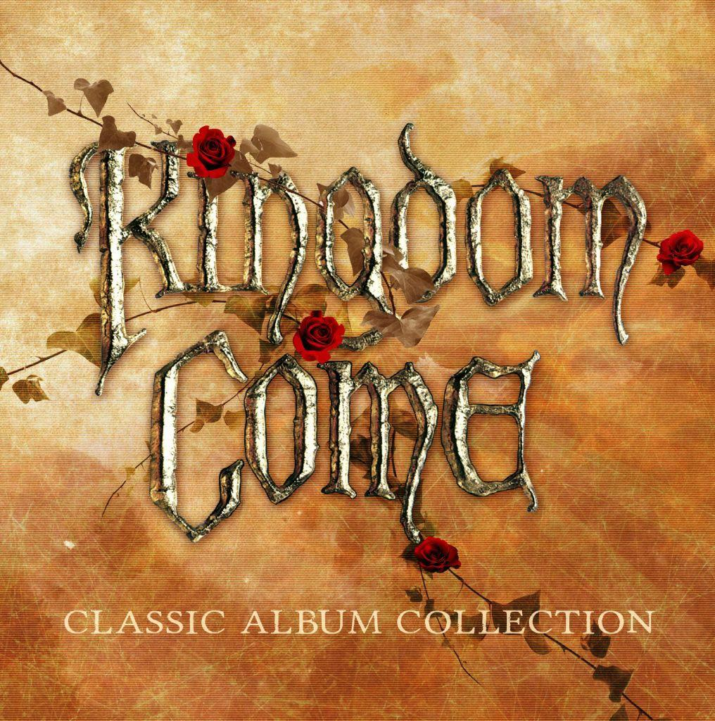 Albumcover mit 'Kingdom Come' in stilisiertem Text, roten Rosen und goldenem Hintergrund.