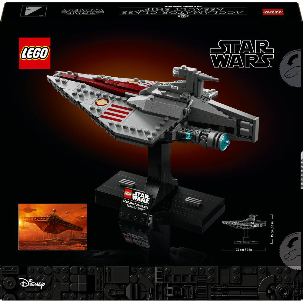 Lego Star Wars Acclamator-Klasse Angriffsschiff Box-Art, mit einem Modellbild.