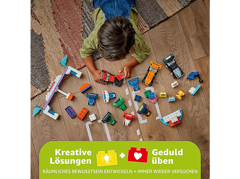 LEGO DUPLO Town 10445 F1® Team Rennautos mit Rennfahrern Bausatz, Mehrfarbig