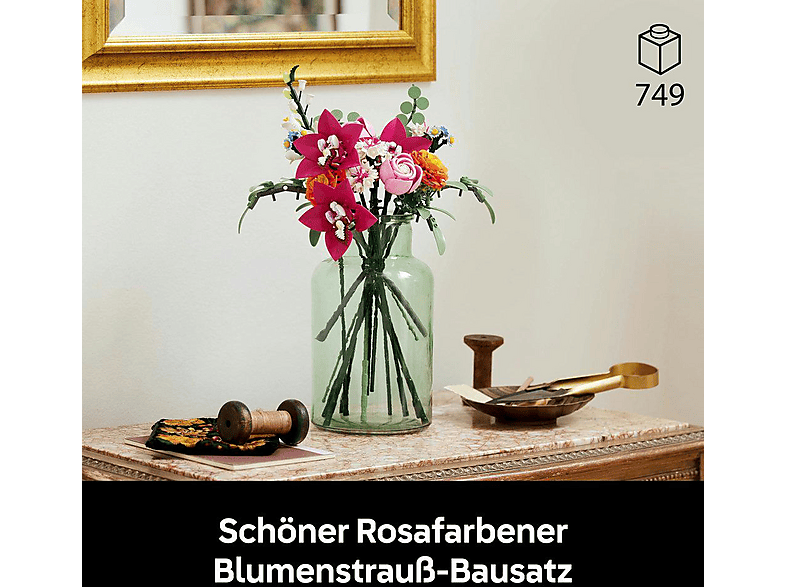 Thumbnail - LEGO Botanicals 10342 Schöner Rosafarbener Blumenstrauß Bausatz, Mehrfarbig