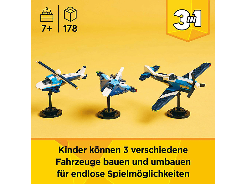 LEGO Creator 31160 Flieger: Rennflugzeug Bausatz, Mehrfarbig