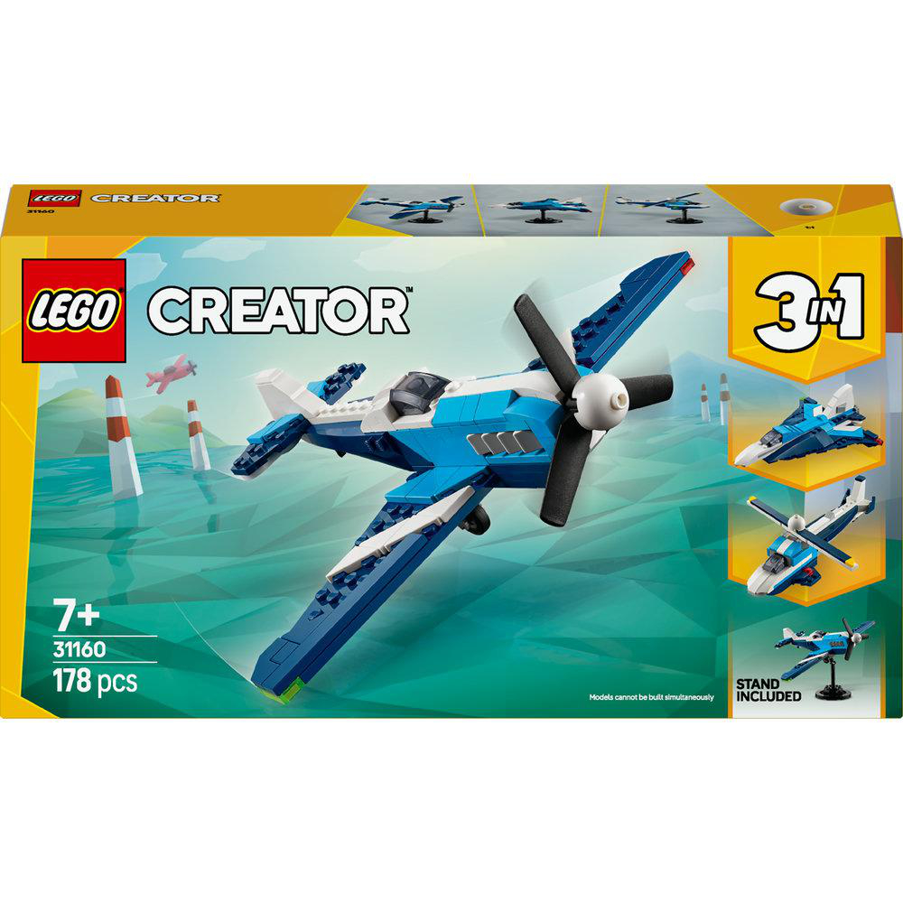 LEGO Creator Box-Set mit Flugzeugen. Text: 3 in 1.