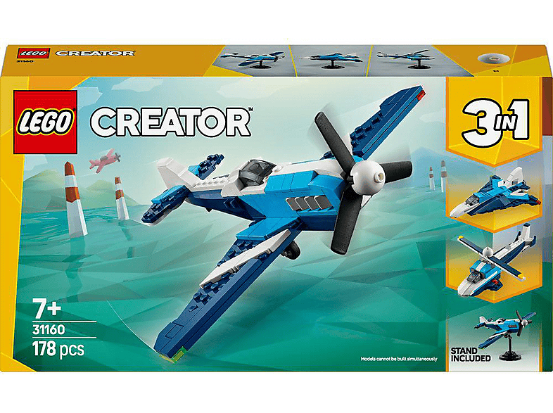 LEGO Creator 31160 Flieger: Rennflugzeug Bausatz, Mehrfarbig