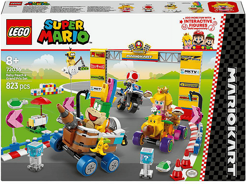 LEGO Super Mario 72036 Kart™ – Baby Peach & Grand Prix–Set Bausatz, Mehrfarbig