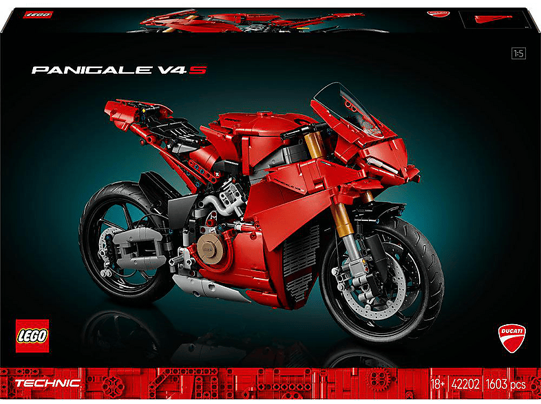 LEGO Technic 42202 Ducati Panigale V4 S Motorrad Bausatz, Mehrfarbig