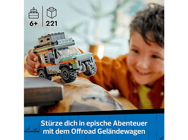 LEGO City 60447 Offroad Geländewagen Bausatz, Mehrfarbig
