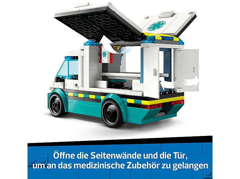 LEGO City 60451 Rettungswagen Bausatz, Mehrfarbig