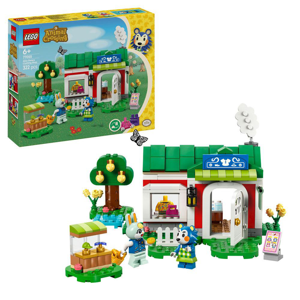 LEGO Animal Crossing Set. Enthält Haus, Figuren und Zubehör. Die Box zeigt das Set mit einer lebendigen Szene.