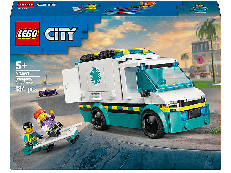 LEGO City 60451 Rettungswagen Bausatz, Mehrfarbig