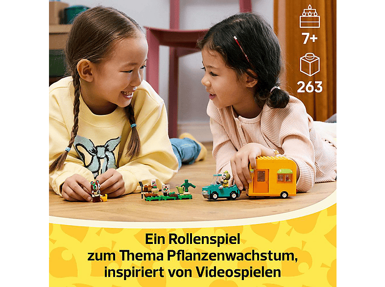 Thumbnail - LEGO Animal Crossing 77054 Gerds Wohnwagen & Gärtnerei Bausatz, Mehrfarbig