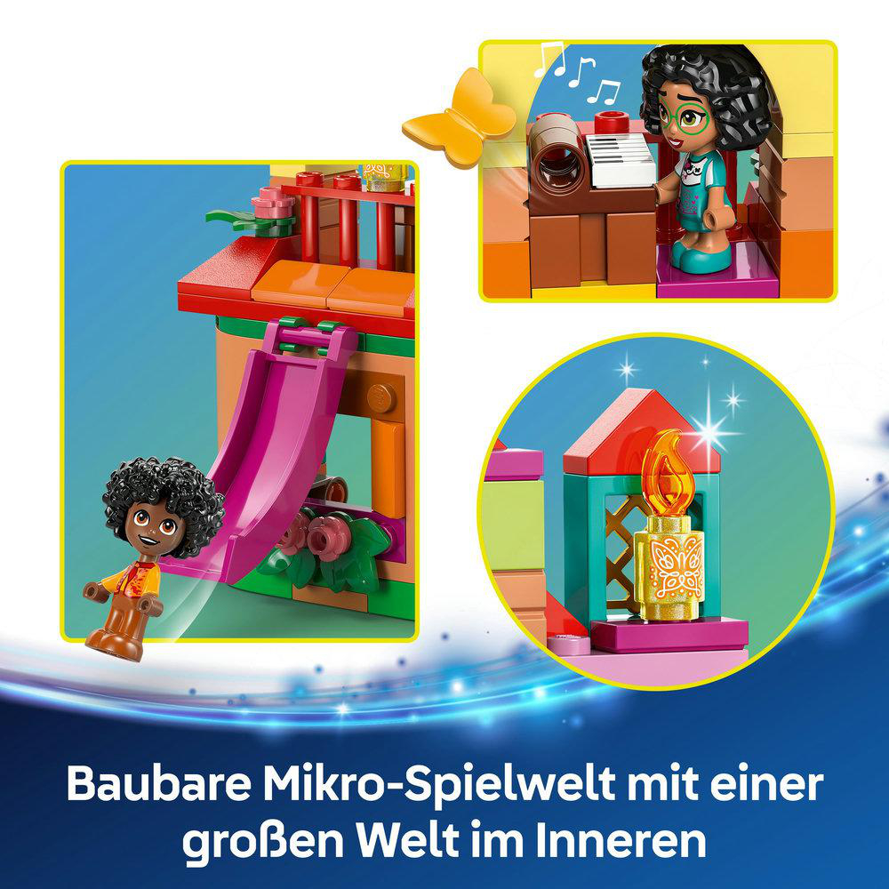 Lego-Set mit einem Gebäude und einer Figur. Zusätzliche Bilder von Lego-Set-Details.
