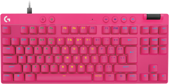 LOGITECH PRO X TKL RAPID vezetékes billentyűzet, mágneses analóg kapcsolók, RGB, US Angol, pink (920-013233)