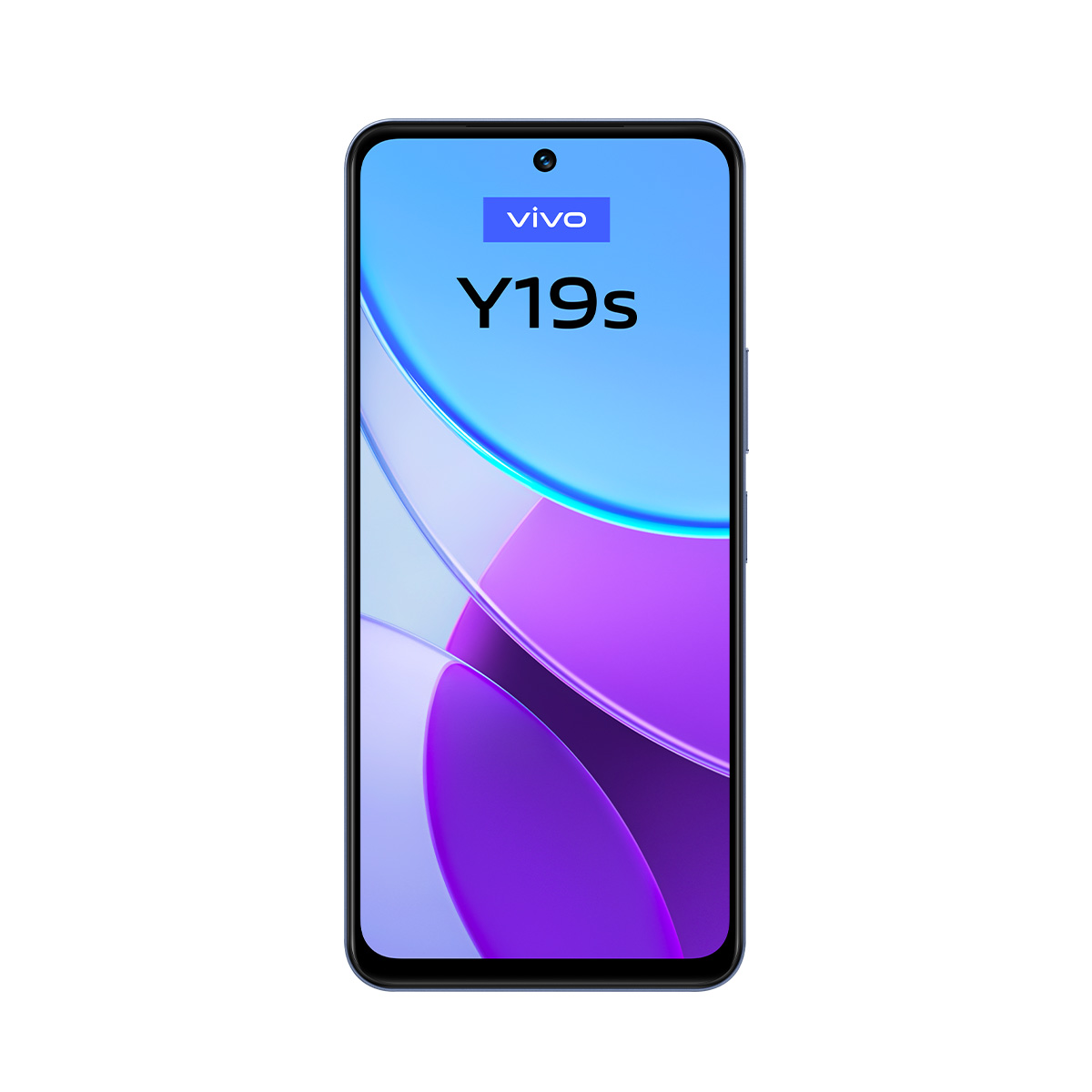 'Y19s' ve 'vivo' logosunu gösteren, mavi ve mor gradyanlı bir akıllı telefon ekranı.