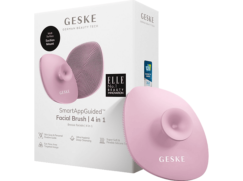 Limpiador facial - Geske Facial Brush 4 in 1, Cara, Rosa