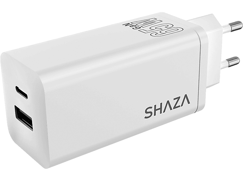 SHAZA Çift Çıkışlı USB QC3.0& Type-C PD 65W Şarj Adaptörü