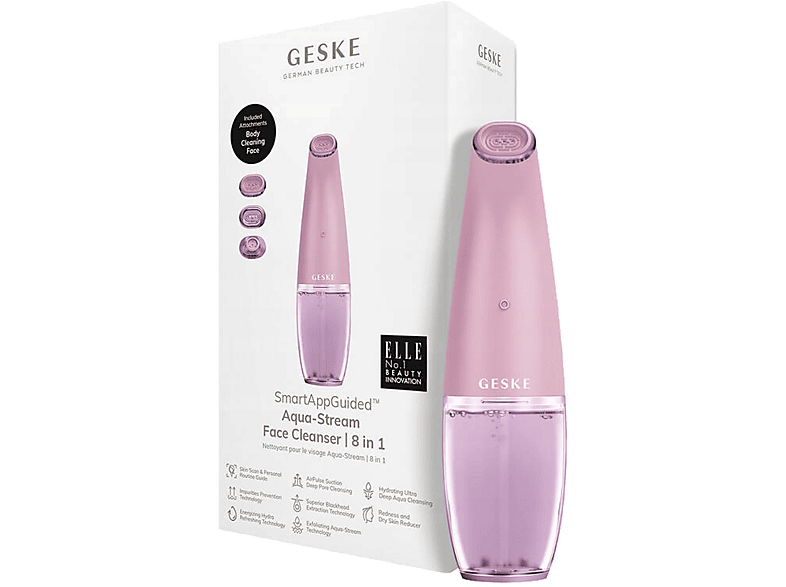 Limpiador facial - Geske Aqua-Stream Face Cleanser 8 in 1, Cara, Rosa