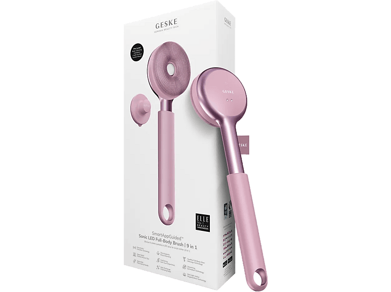 Exfoliante facial - Geske Sonic LED Full-Body Brush & Intensive Exfoliator 9 in 1, Rosa