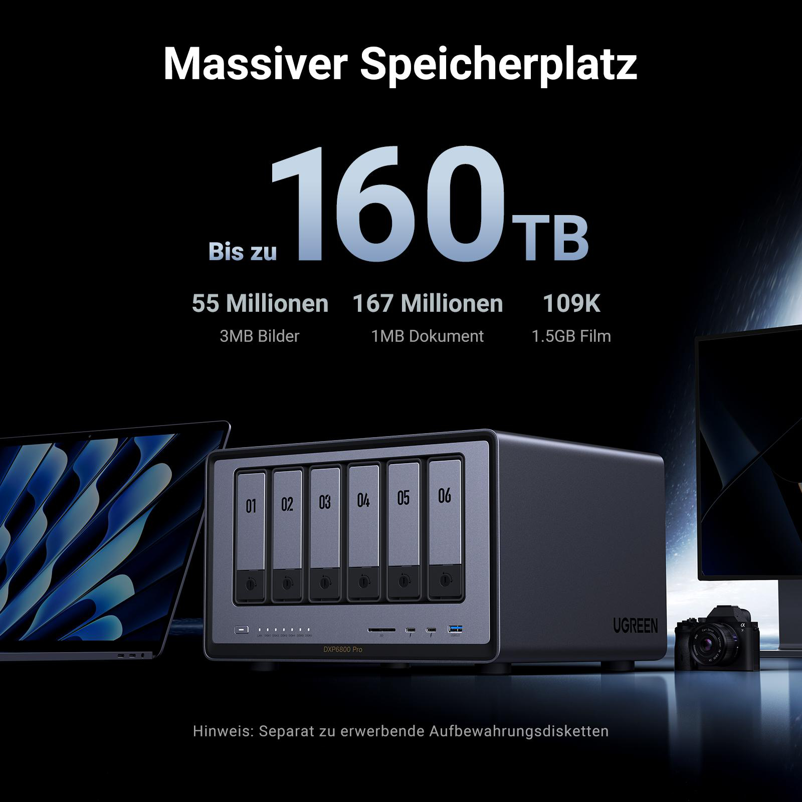 Zwei Ethernet-Kabel in ein Netzwerkgerät gesteckt, zeigt '10Gbe'-Anschlüsse mit x2-Symbol.