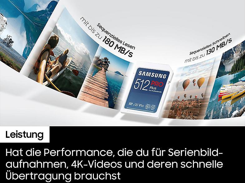 Samsung PRO Plus SDXC™ UHS-I Speicherkarte 256 GB mit USB-Kartenleser, 256 GB Weiß
