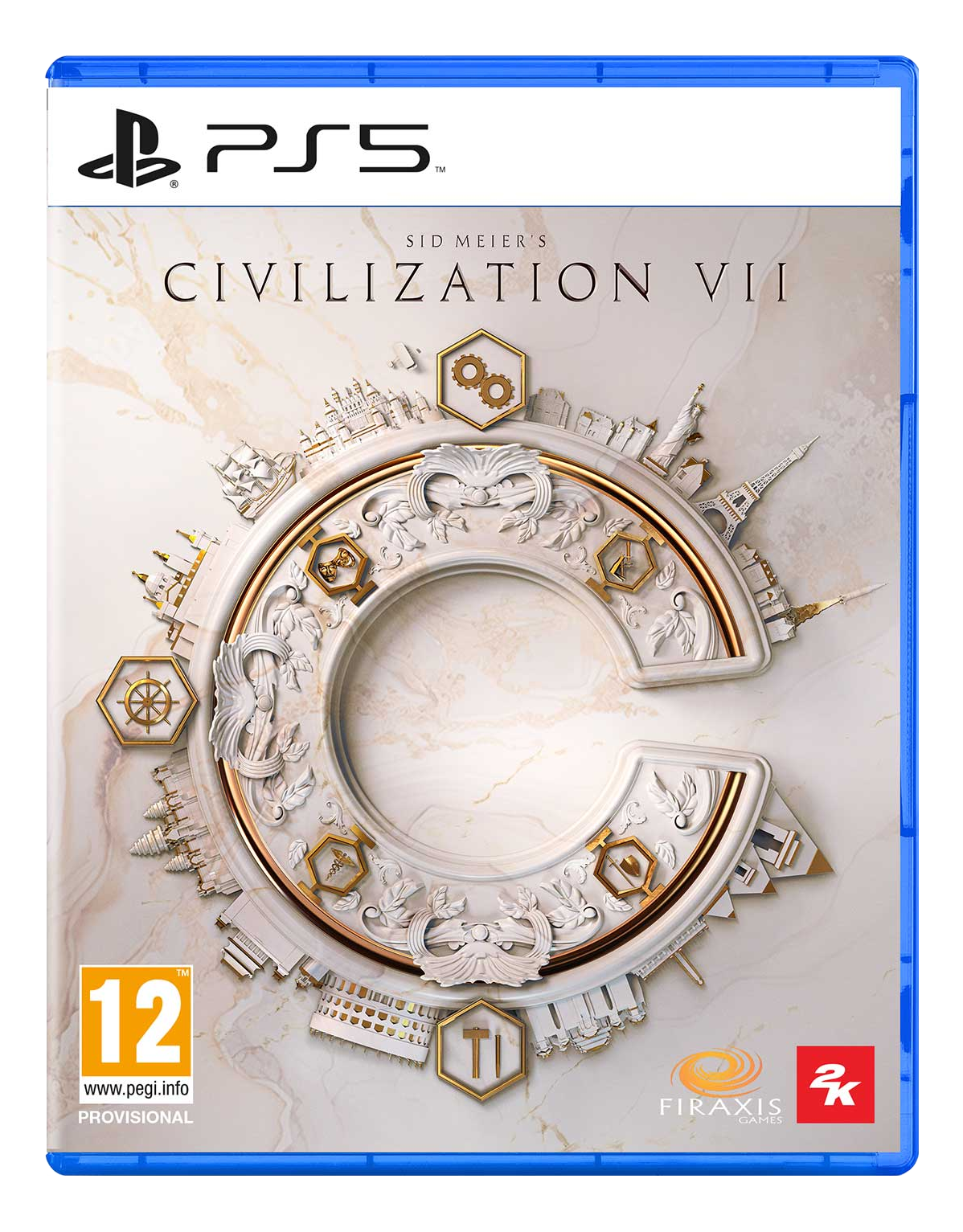 PS5-Spielehülle für Sid Meier's Civilization VII. Das Cover hat ein verziertes Design.