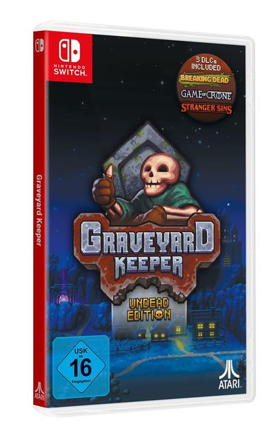 Nintendo Switch Spielbox mit Graveyard Keeper: Undead Edition. Enthält 3 DLCs.